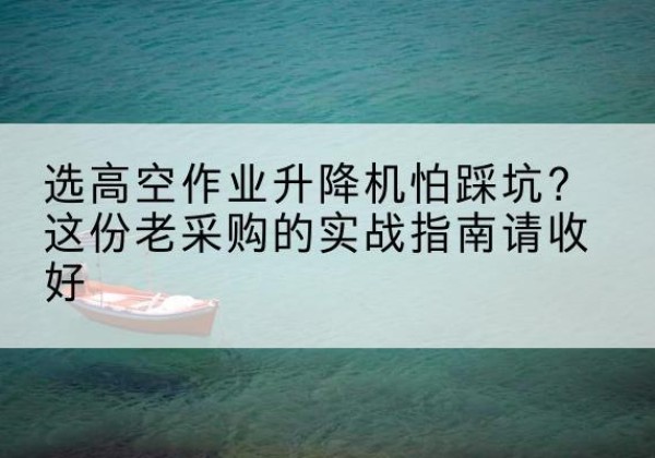 桓仁高空作业升降机厂家推荐-选高空作业升降机怕踩坑？这份老采购的实战指南请收好